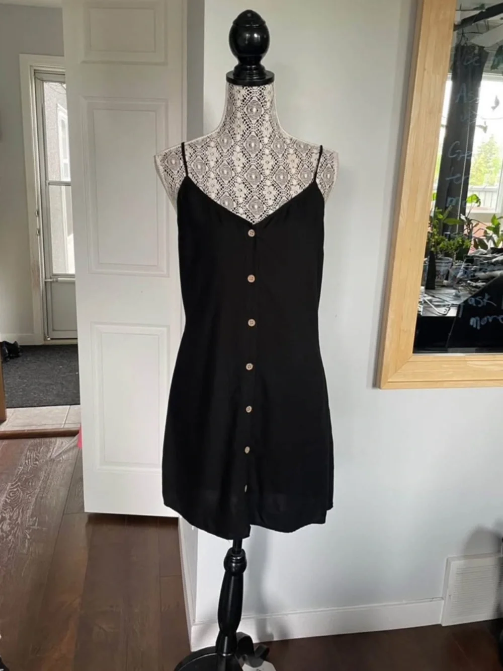 New Medium Button Down Dress. Black. - Picture 5 of 6